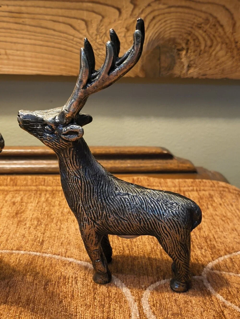 Rare Pottery Barn Silver Reindeer Salt & Pepper Shakers Stag/Deer